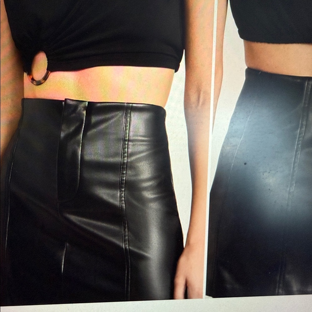 ASTR The Label Black Faux Leather Veruca Skirt, Size M, never worn